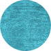 Round Machine Washable Abstract Light Blue Contemporary Rug, wshcon2732lblu