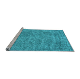 Sideview of Machine Washable Abstract Light Blue Contemporary Rug, wshcon2732lblu