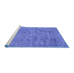 Sideview of Machine Washable Abstract Blue Contemporary Rug, wshcon2732blu