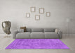 Machine Washable Abstract Purple Contemporary Area Rugs in a Living Room, wshcon2732pur