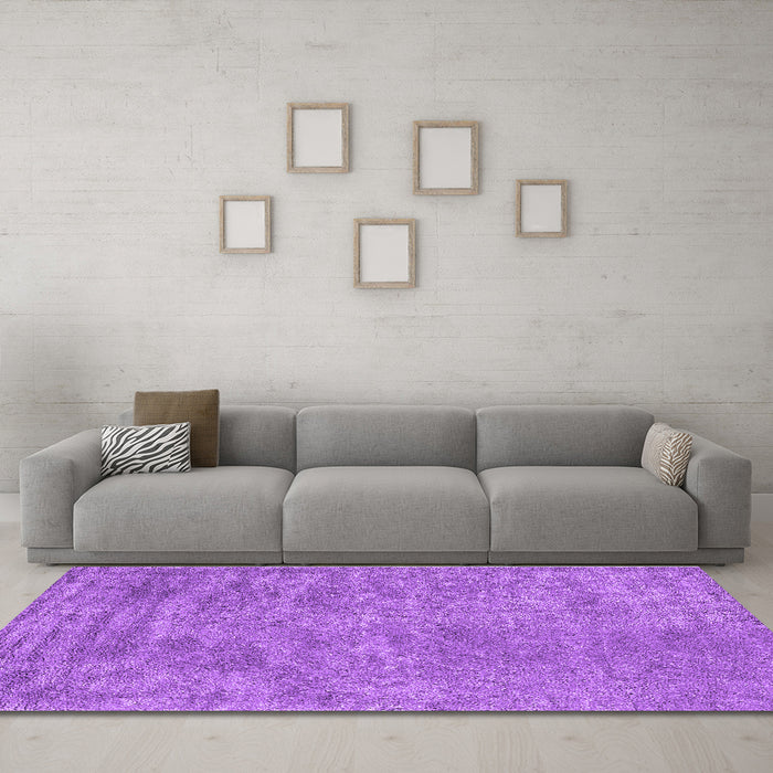 Machine Washable Abstract Purple Contemporary Area Rugs in a Living Room, wshcon2732pur