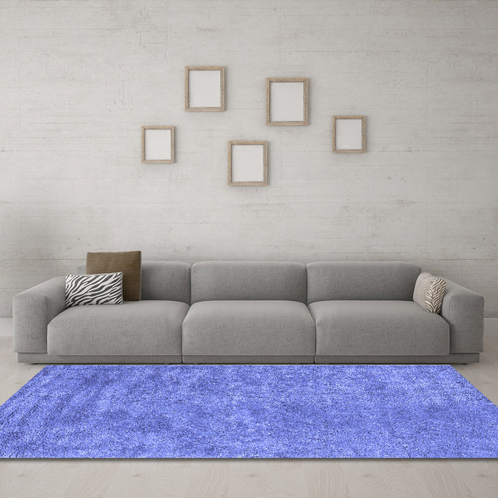 Machine Washable Abstract Blue Contemporary Rug in a Living Room, wshcon2732blu