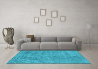 Machine Washable Abstract Light Blue Contemporary Rug, wshcon2732lblu