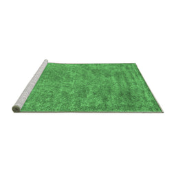 Sideview of Machine Washable Abstract Emerald Green Contemporary Area Rugs, wshcon2732emgrn