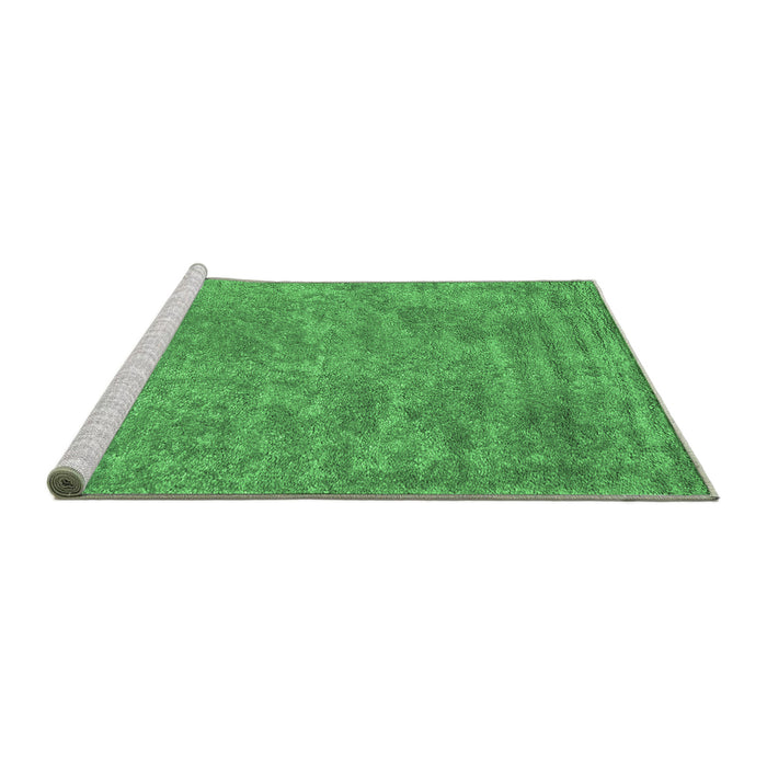 Sideview of Machine Washable Abstract Emerald Green Contemporary Area Rugs, wshcon2732emgrn