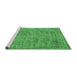 Sideview of Machine Washable Abstract Emerald Green Contemporary Area Rugs, wshcon2732emgrn