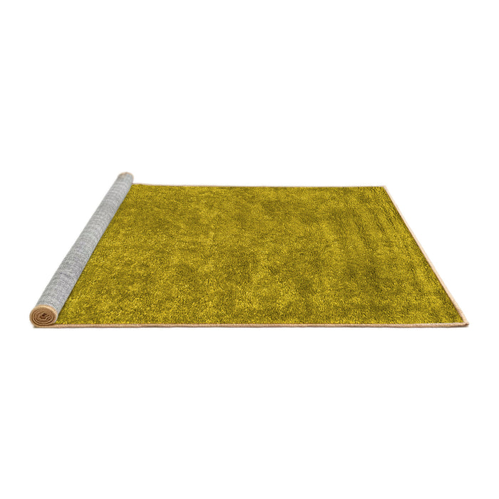 Sideview of Machine Washable Abstract Yellow Contemporary Rug, wshcon2732yw