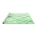 Sideview of Machine Washable Solid Emerald Green Modern Area Rugs, wshcon2733emgrn