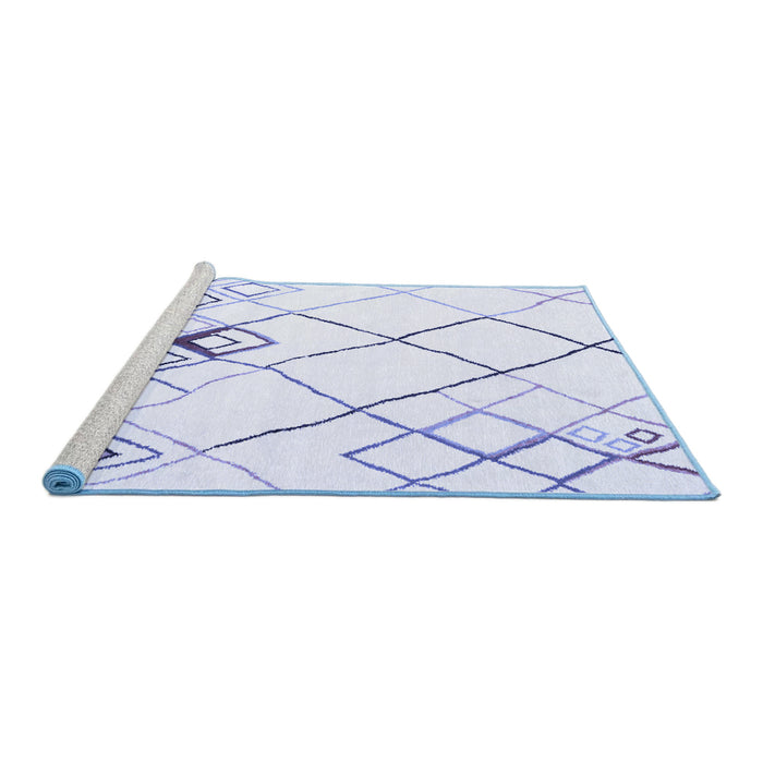 Sideview of Machine Washable Solid Blue Modern Rug, wshcon2733blu