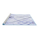 Sideview of Machine Washable Solid Blue Modern Rug, wshcon2733blu