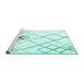 Sideview of Machine Washable Solid Turquoise Modern Area Rugs, wshcon2733turq