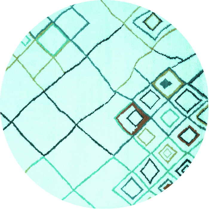 Round Solid Turquoise Modern Rug, con2733turq