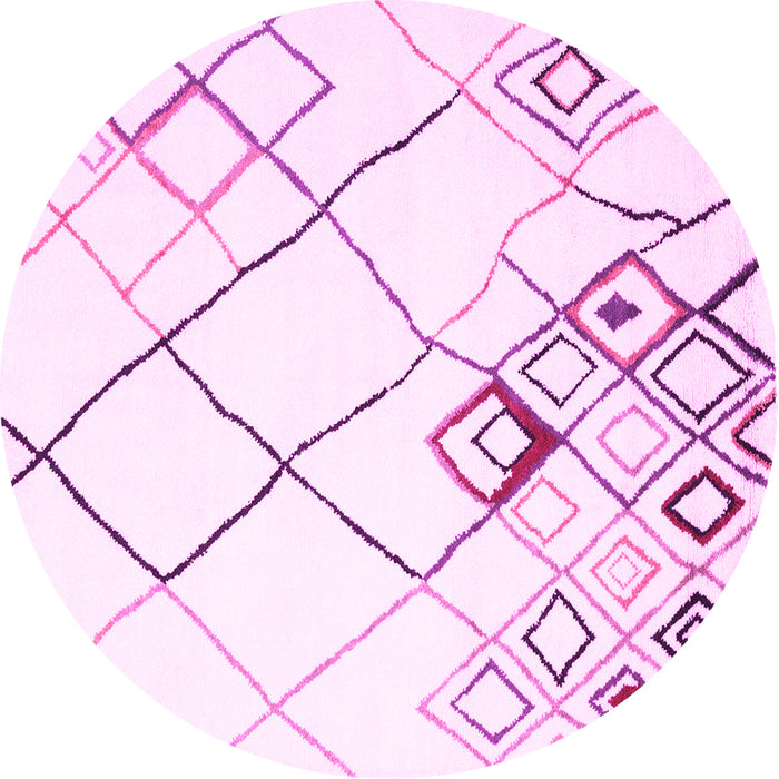 Round Solid Pink Modern Rug, con2733pnk
