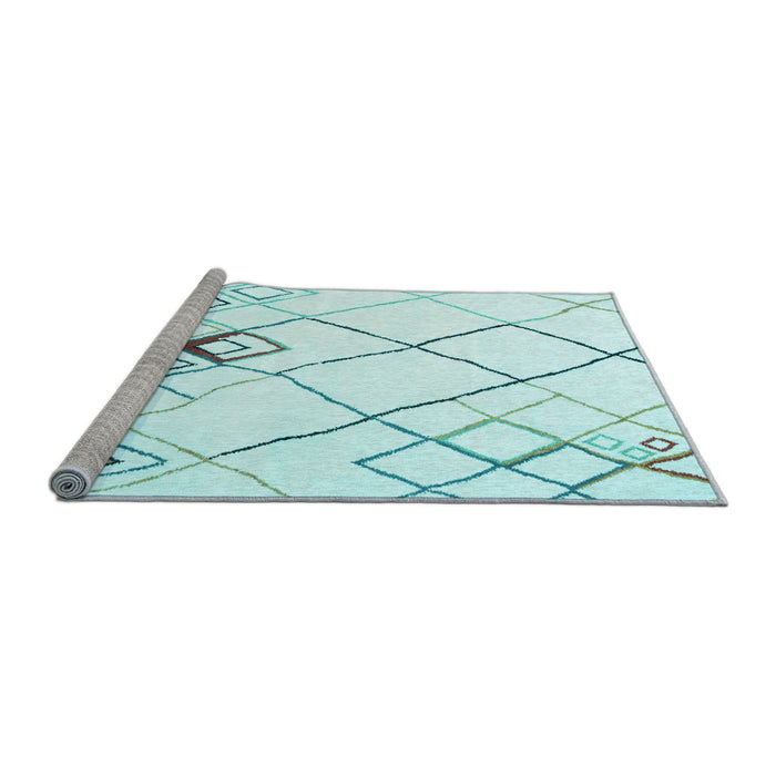 Sideview of Machine Washable Solid Light Blue Modern Rug, wshcon2733lblu