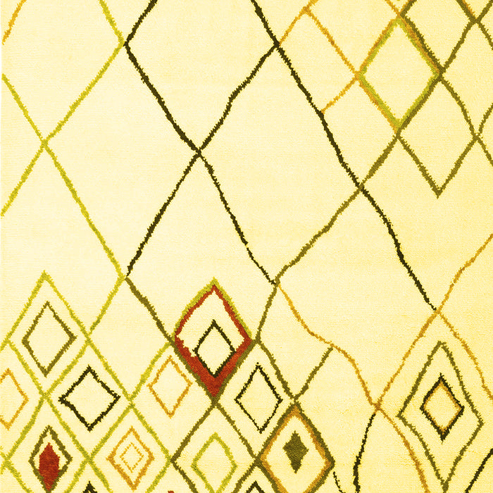 Machine Washable Solid Yellow Modern Rug, wshcon2733yw