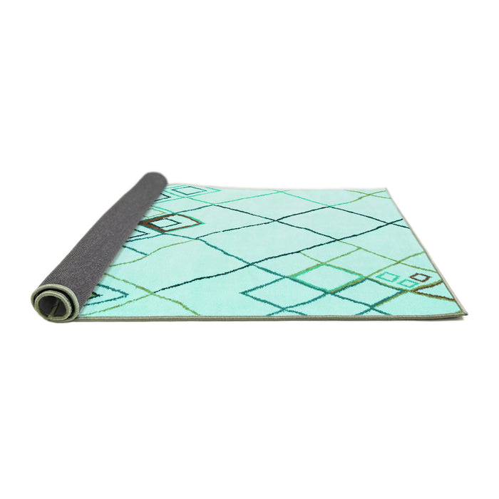 Sideview of Solid Turquoise Modern Rug, con2733turq