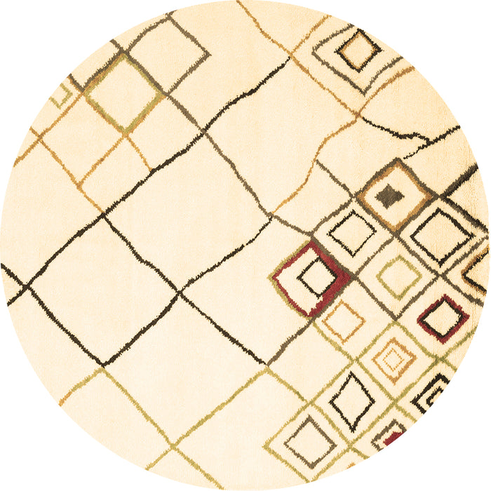 Round Machine Washable Solid Brown Modern Rug, wshcon2733brn