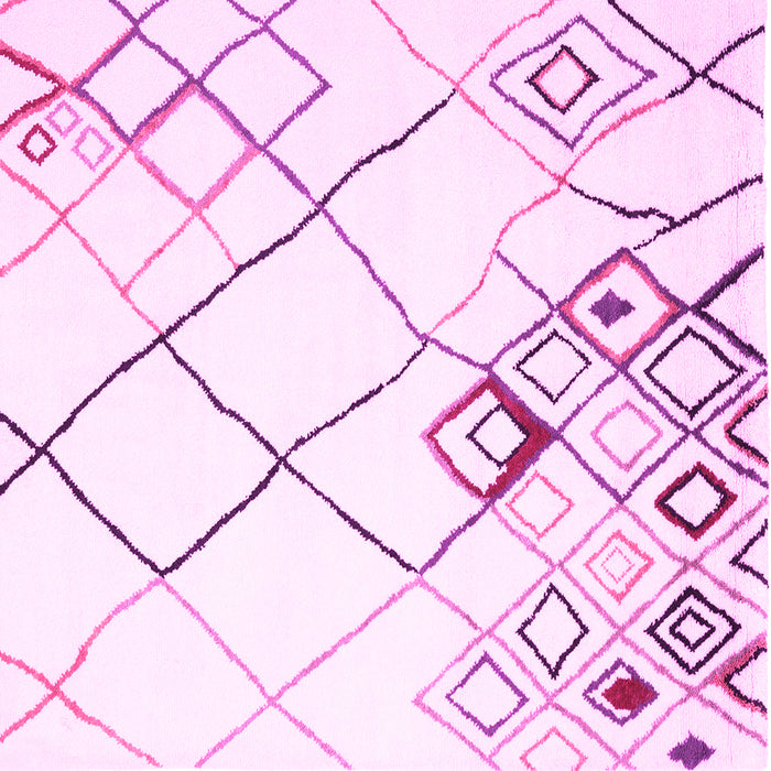 Square Machine Washable Solid Pink Modern Rug, wshcon2733pnk