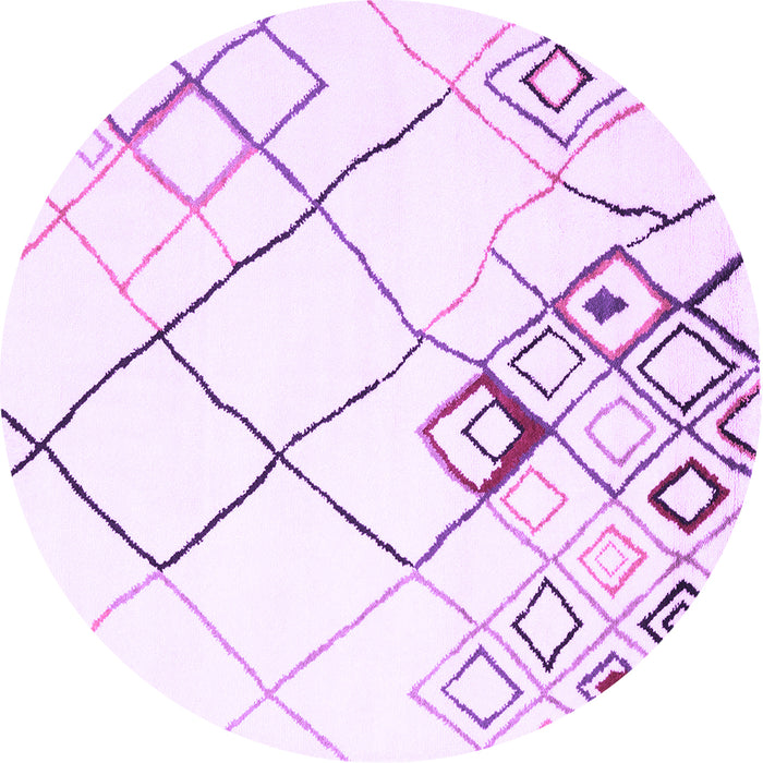 Round Solid Purple Modern Rug, con2733pur