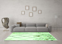 Machine Washable Solid Green Modern Rug, wshcon2733grn