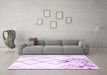 Machine Washable Solid Purple Modern Area Rugs in a Living Room, wshcon2733pur