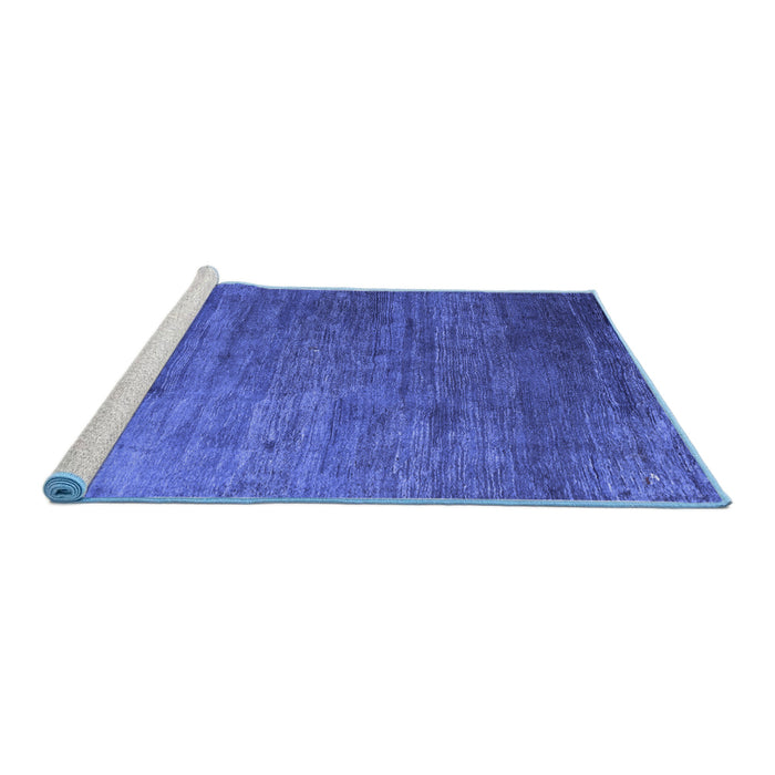 Sideview of Machine Washable Abstract Blue Contemporary Rug, wshcon2734blu