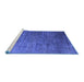 Sideview of Machine Washable Abstract Blue Contemporary Rug, wshcon2734blu