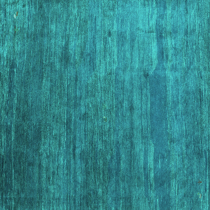 Square Machine Washable Abstract Turquoise Contemporary Area Rugs, wshcon2734turq