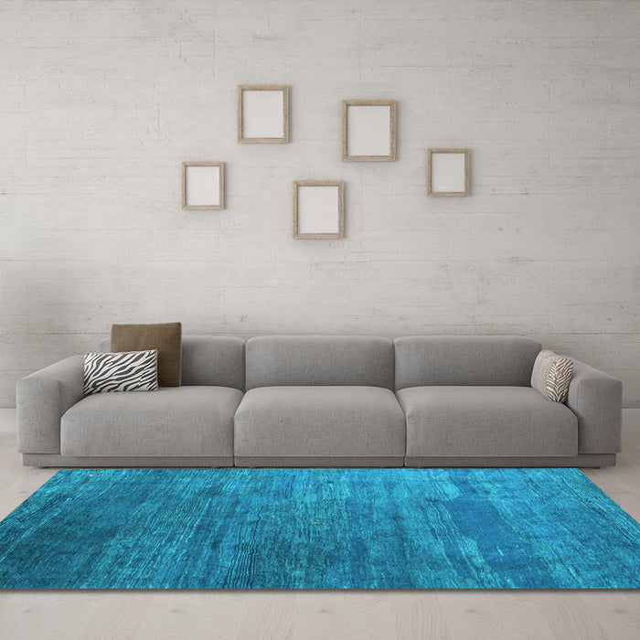 Machine Washable Abstract Light Blue Contemporary Rug in a Living Room, wshcon2734lblu