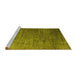 Sideview of Machine Washable Abstract Yellow Contemporary Rug, wshcon2734yw