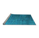 Sideview of Machine Washable Abstract Light Blue Contemporary Rug, wshcon2734lblu