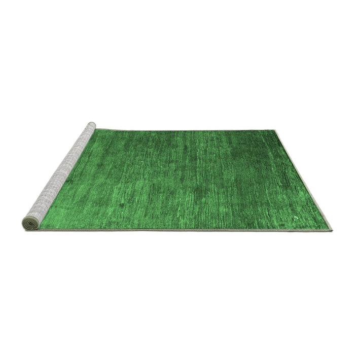 Sideview of Machine Washable Abstract Emerald Green Contemporary Area Rugs, wshcon2734emgrn