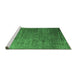 Sideview of Machine Washable Abstract Emerald Green Contemporary Area Rugs, wshcon2734emgrn