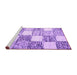 Sideview of Machine Washable Checkered Purple Modern Area Rugs, wshcon2735pur