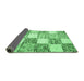 Sideview of Checkered Emerald Green Modern Rug, con2735emgrn