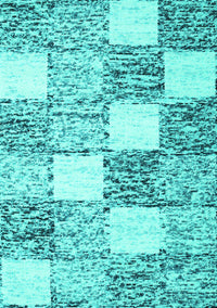 Checkered Turquoise Modern Rug, con2735turq