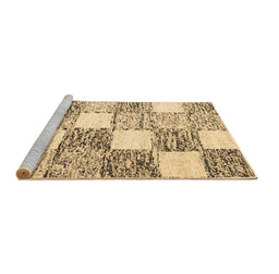 Sideview of Machine Washable Checkered Brown Modern Rug, wshcon2735brn