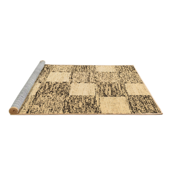Sideview of Machine Washable Checkered Brown Modern Rug, wshcon2735brn
