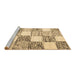 Sideview of Machine Washable Checkered Brown Modern Rug, wshcon2735brn