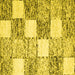 Square Machine Washable Checkered Yellow Modern Rug, wshcon2735yw