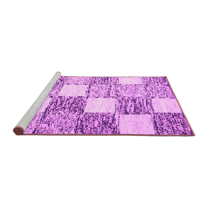 Sideview of Machine Washable Checkered Pink Modern Rug, wshcon2735pnk