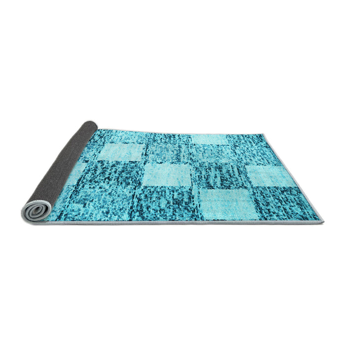 Sideview of Checkered Light Blue Modern Rug, con2735lblu