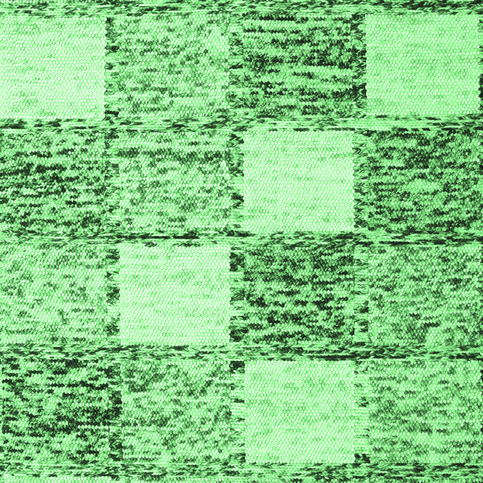 Machine Washable Checkered Emerald Green Modern Area Rugs, wshcon2735emgrn