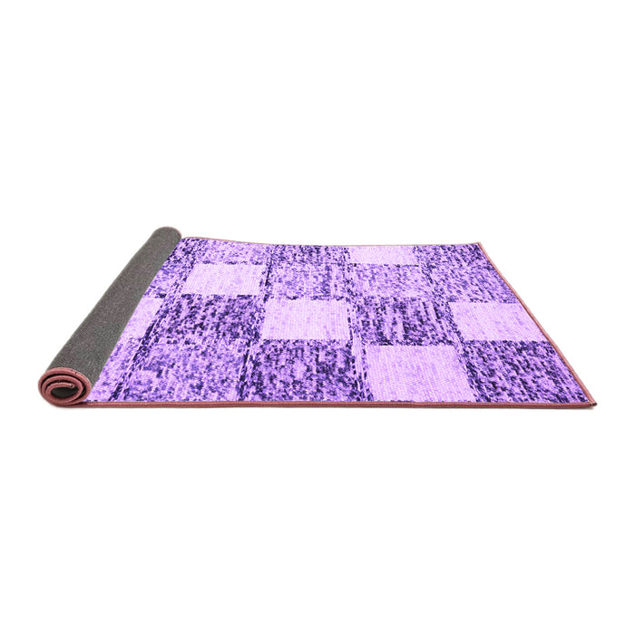 Sideview of Checkered Purple Modern Rug, con2735pur