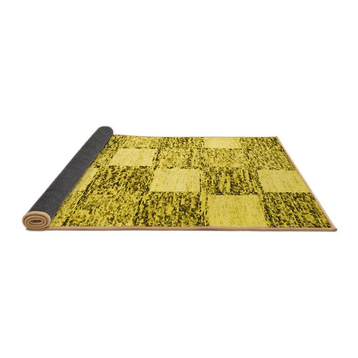 Sideview of Checkered Yellow Modern Rug, con2735yw