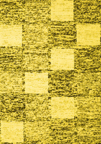 Checkered Yellow Modern Rug, con2735yw