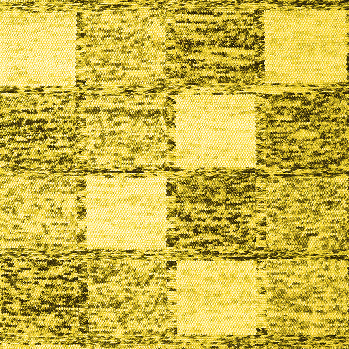 Checkered Yellow Modern Rug, con2735yw