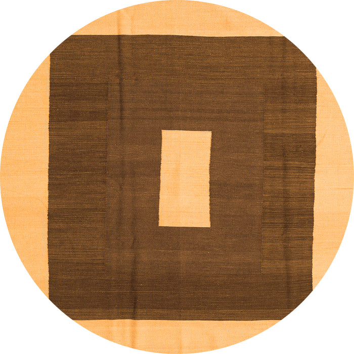 Square Abstract Orange Contemporary Rug, con2736org