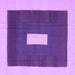 Square Machine Washable Abstract Purple Contemporary Area Rugs, wshcon2736pur