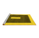 Sideview of Machine Washable Abstract Yellow Contemporary Rug, wshcon2736yw